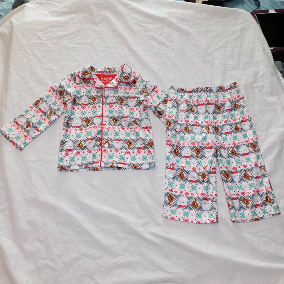 Toddler Rudolph Red Nose Reindeer 2pce Pajamas Flannel Christmas Pjs 2T NEW - Picture 1 of 3